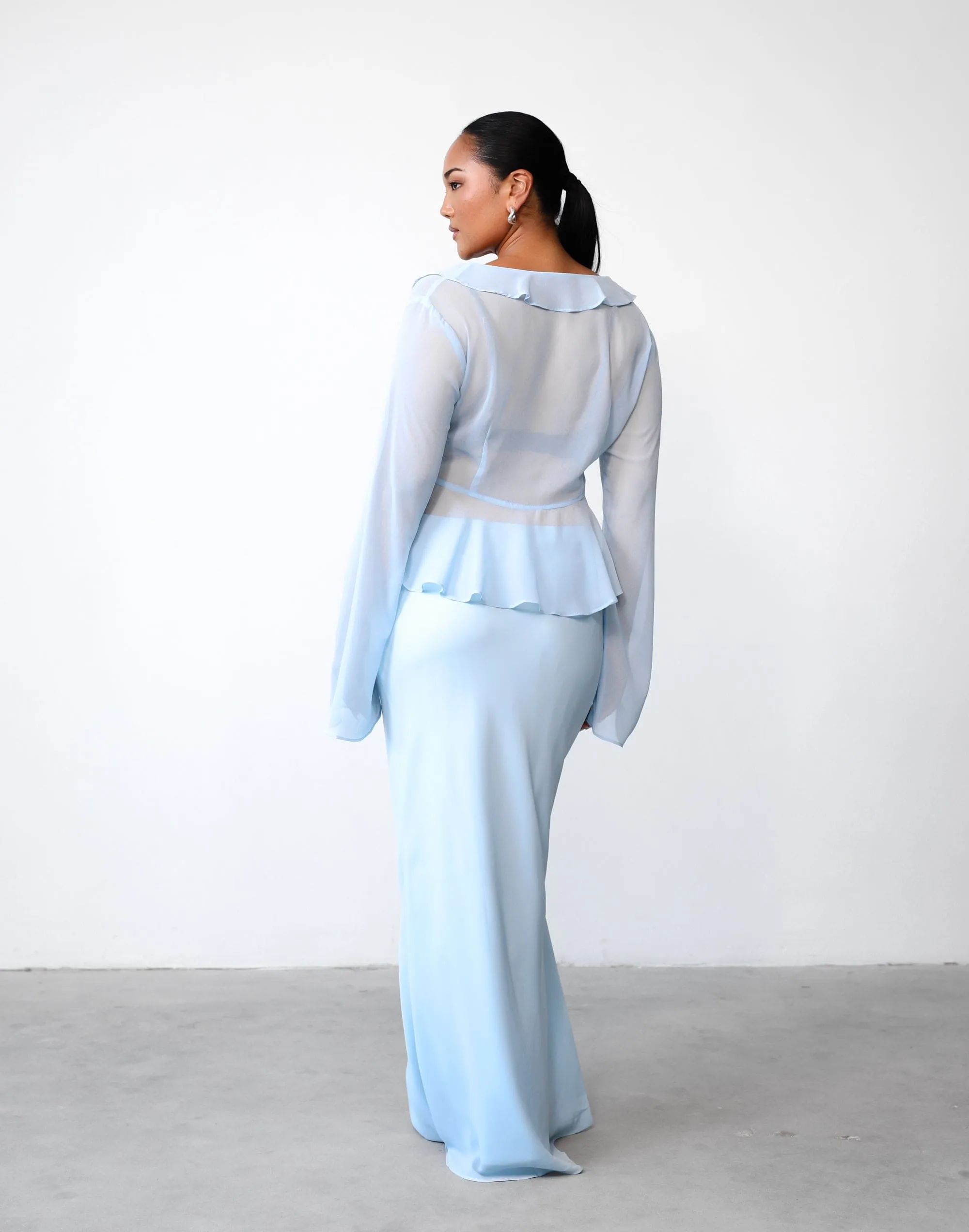 Leah Long Sleeve Top (Ice Blue) sold by Charcoal Clothing product image thumbnail 3