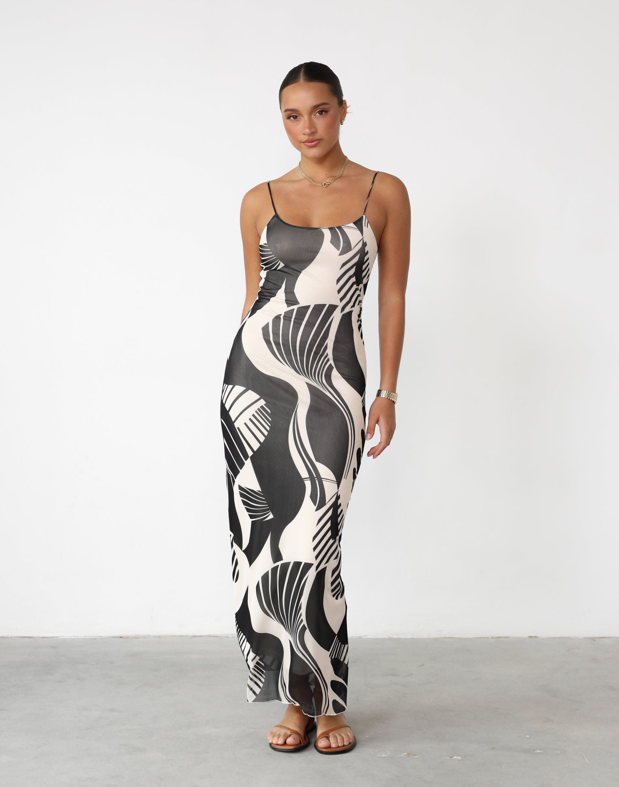 Stephy Maxi Dress (Cream/Black Print) sold by Charcoal Clothing product image thumbnail 2