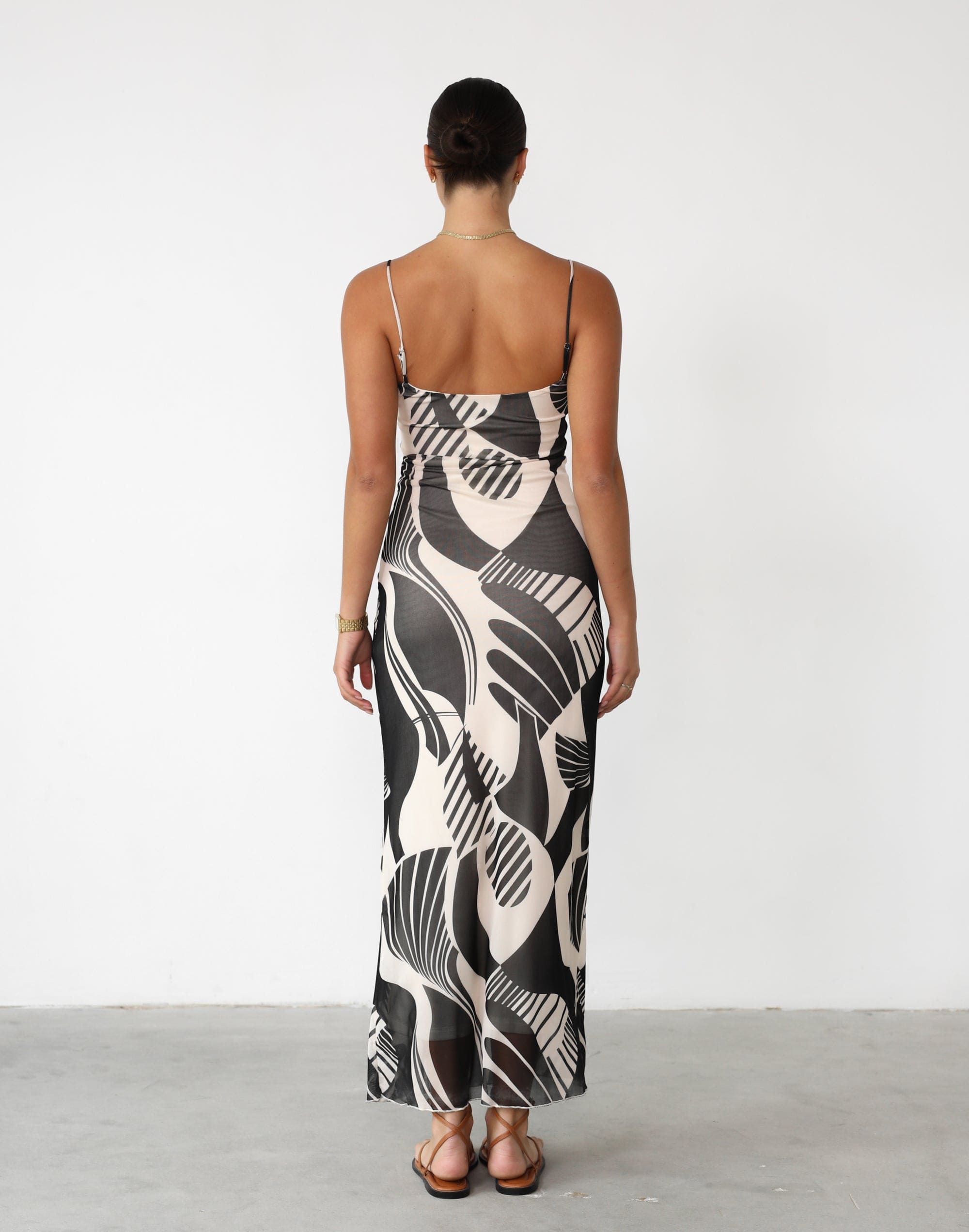 Stephy Maxi Dress (Cream/Black Print) sold by Charcoal Clothing product image thumbnail 5