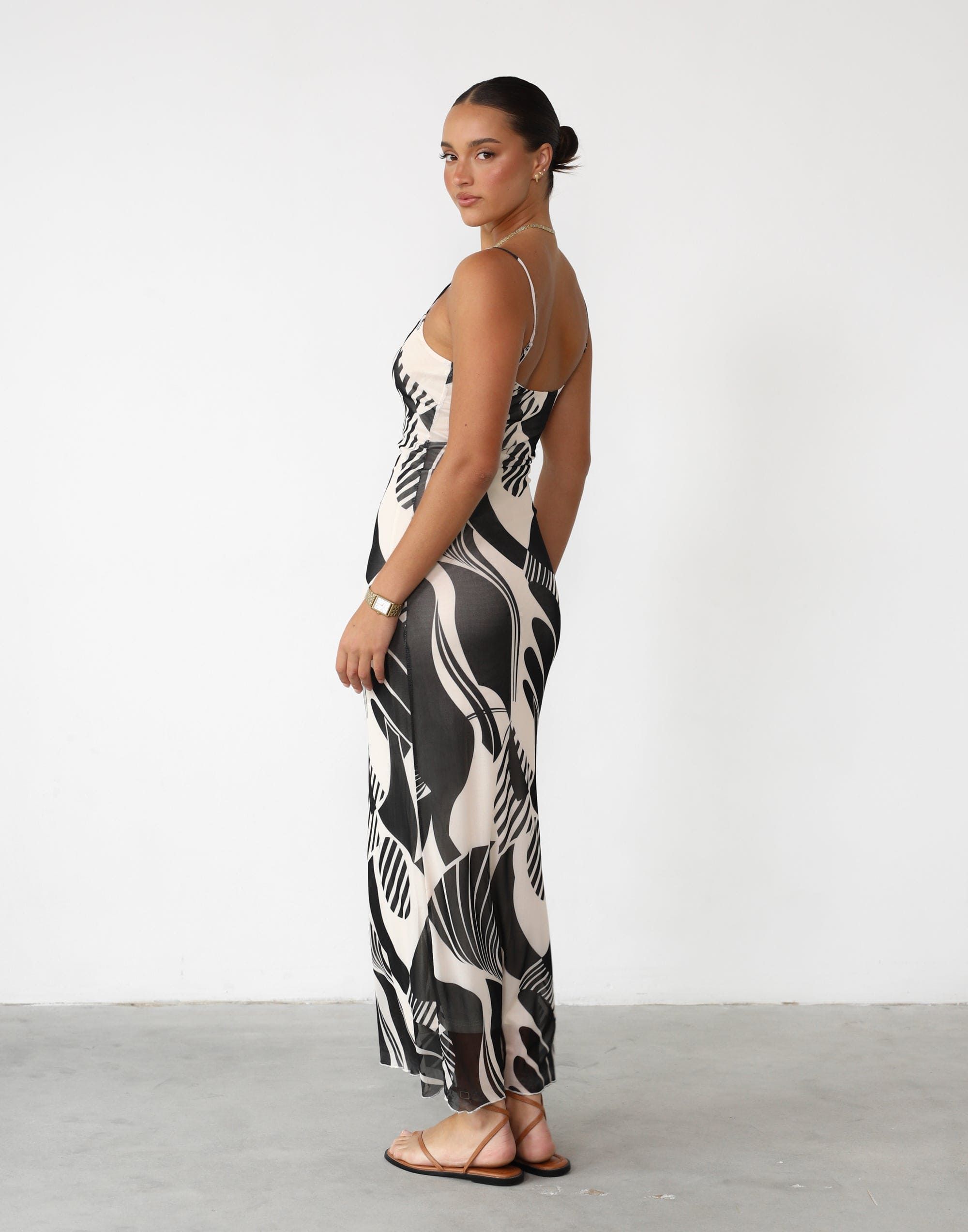Stephy Maxi Dress (Cream/Black Print) sold by Charcoal Clothing product image thumbnail 3