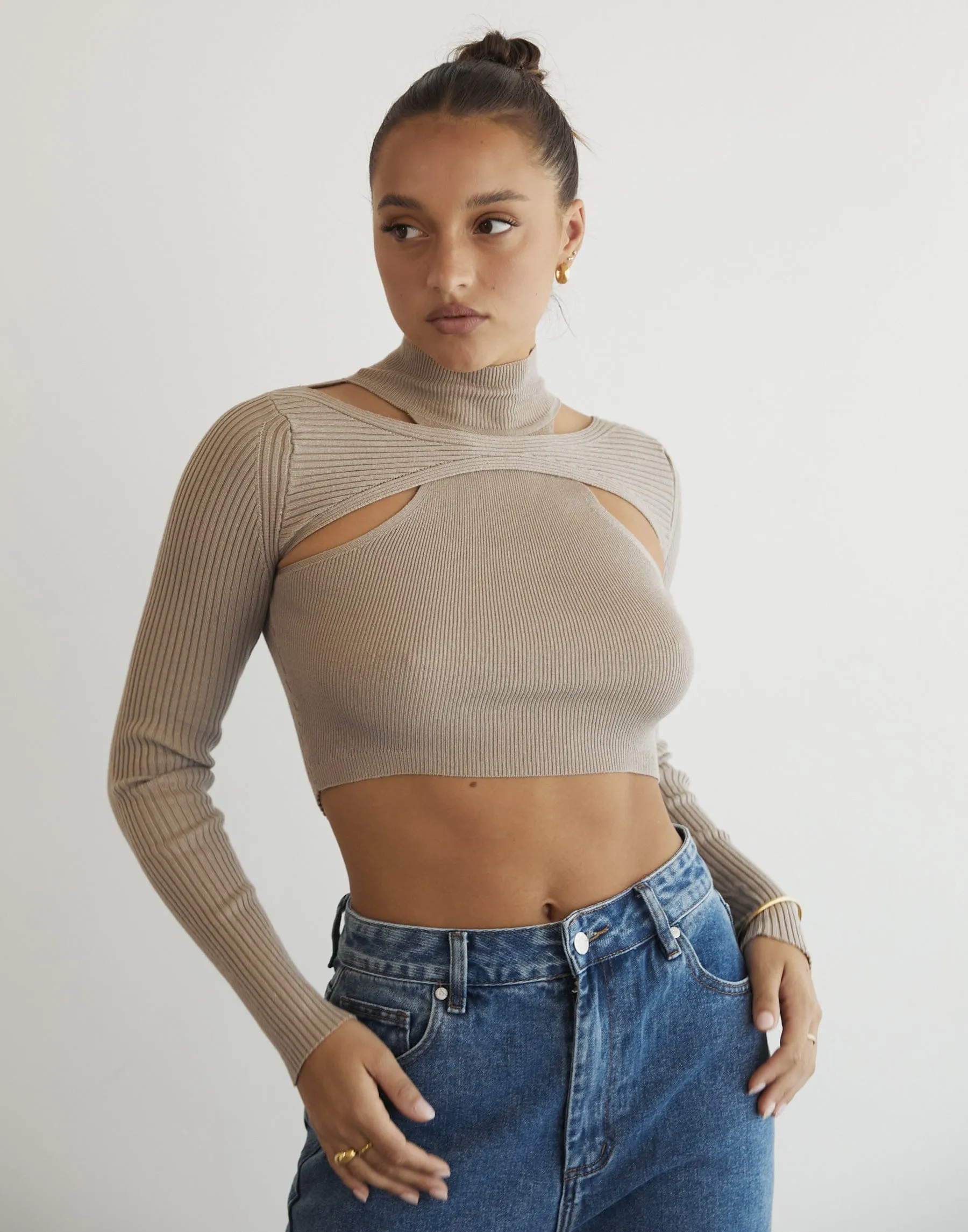 Kealey Long Sleeve Knit Top (Stone) sold by Charcoal Clothing product image thumbnail 4