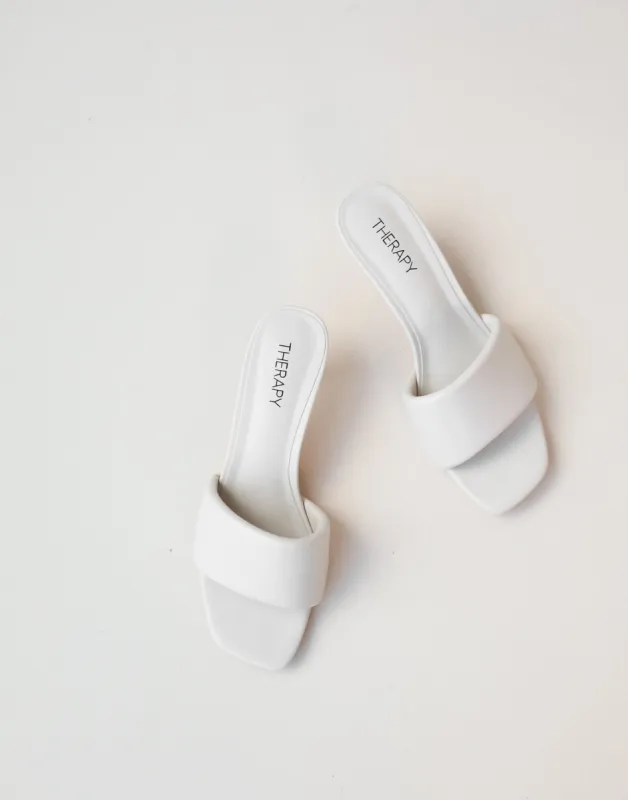 Luxe Heels (Bone Smooth PU) - By Therapy sold by Charcoal Clothing