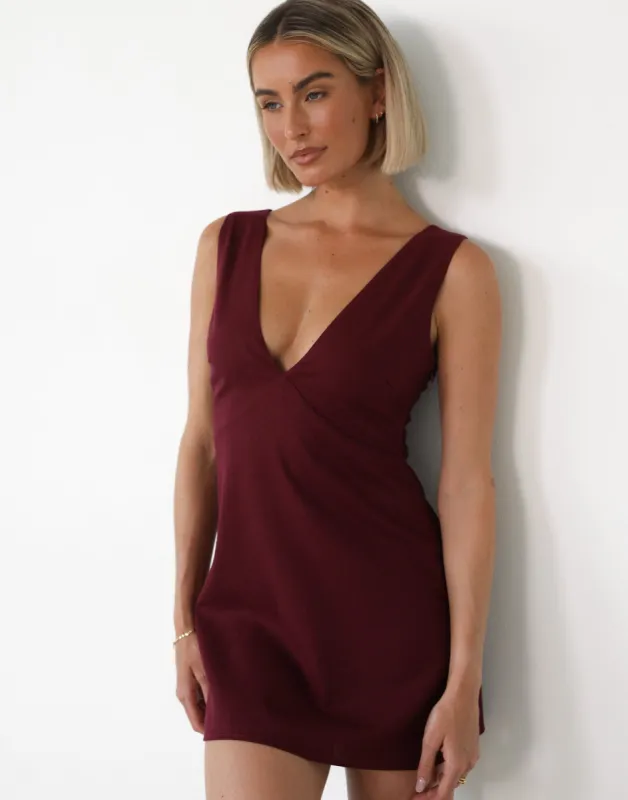 Elio Mini Dress (Shiraz) sold by Charcoal Clothing