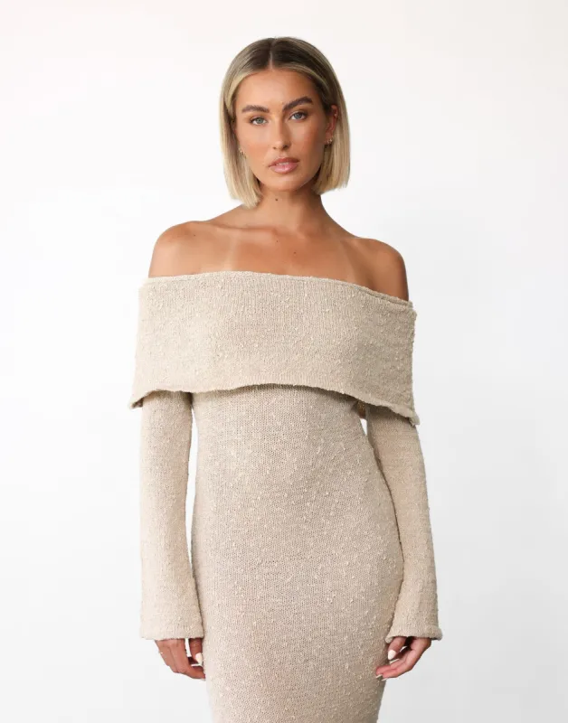 Melania Maxi Dress (Beige) sold by Charcoal Clothing
