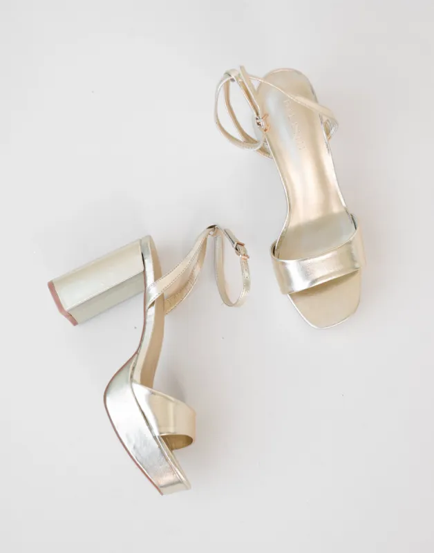 Zaina Heels (Gold Metallic) - By Billini sold by Charcoal Clothing