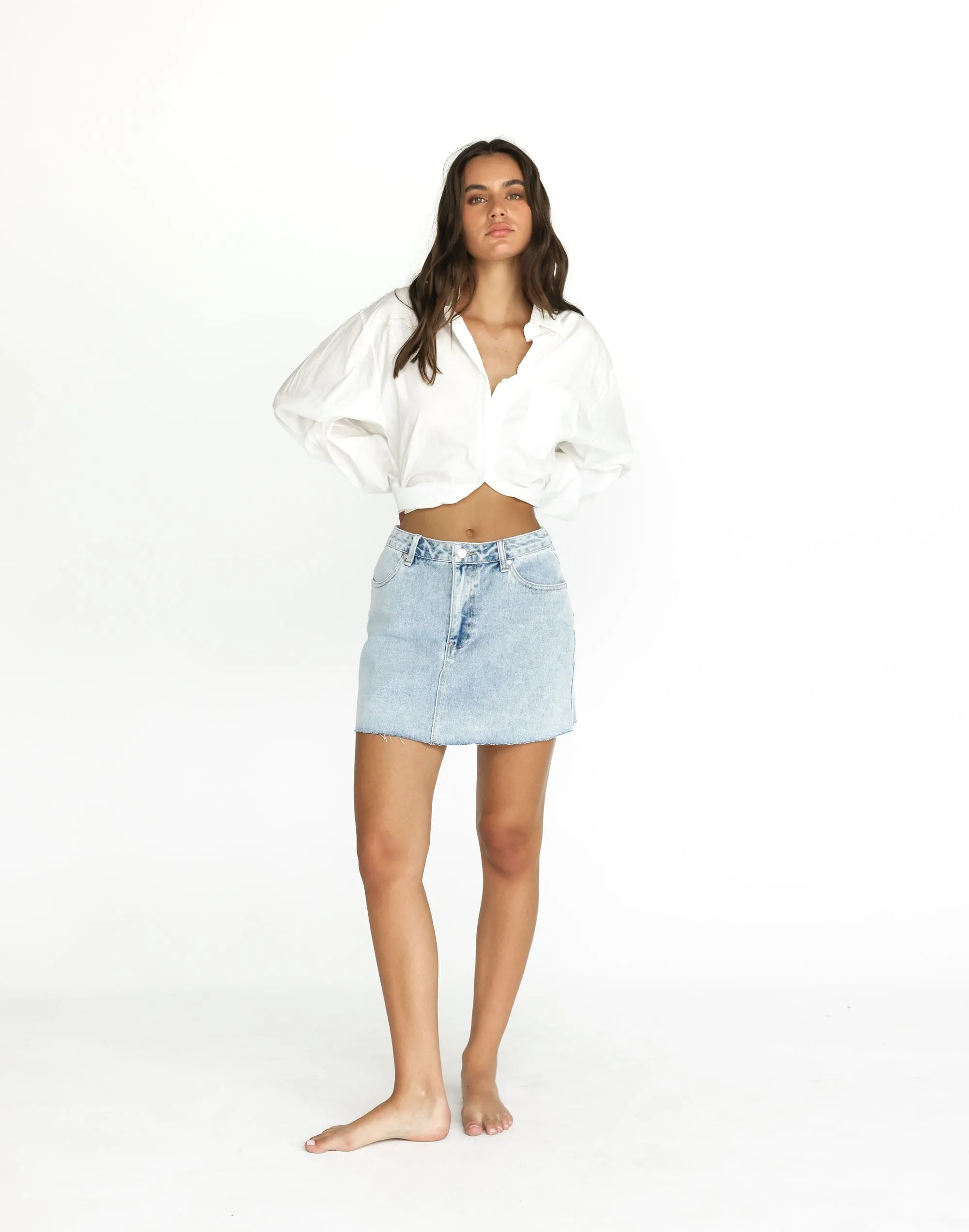Rowan Denim Mini Skirt (Light Vintage) sold by Charcoal Clothing product image thumbnail 5