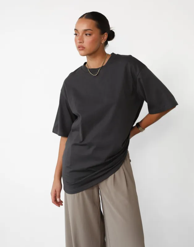 Luca Oversized Tee (Slate) sold by Charcoal Clothing