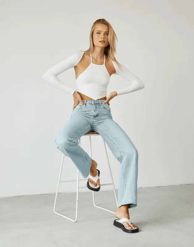 Kellah Two Piece Bolero Top (White) sold by Charcoal Clothing