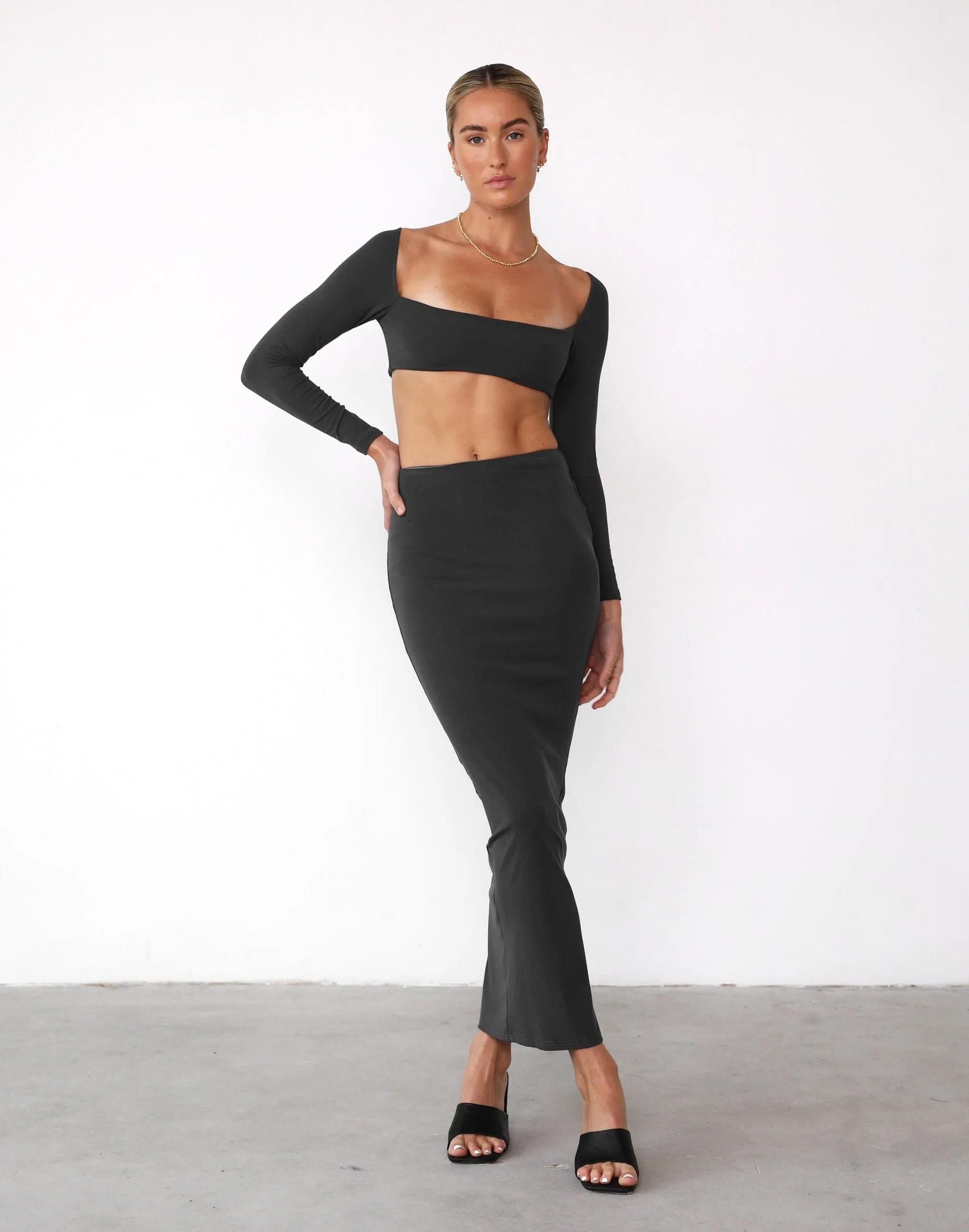 Broadway Maxi Skirt (Charcoal) sold by Charcoal Clothing