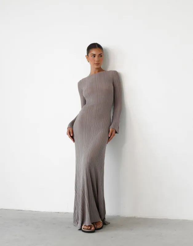 Harmonia Maxi Dress (Grey) sold by Charcoal Clothing