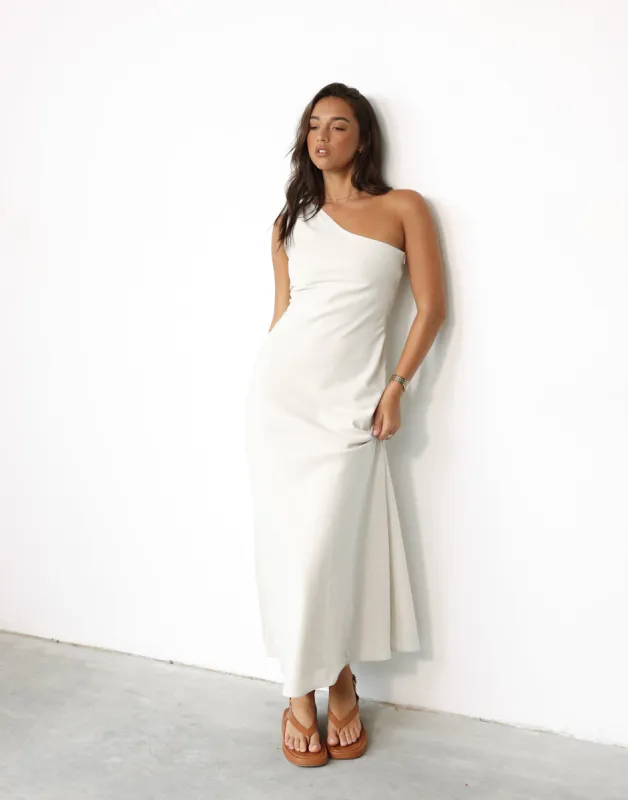 Rema Maxi Dress (Oat) sold by Charcoal Clothing