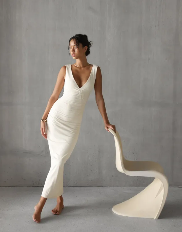Viola Maxi Dress (Oat) sold by Charcoal Clothing