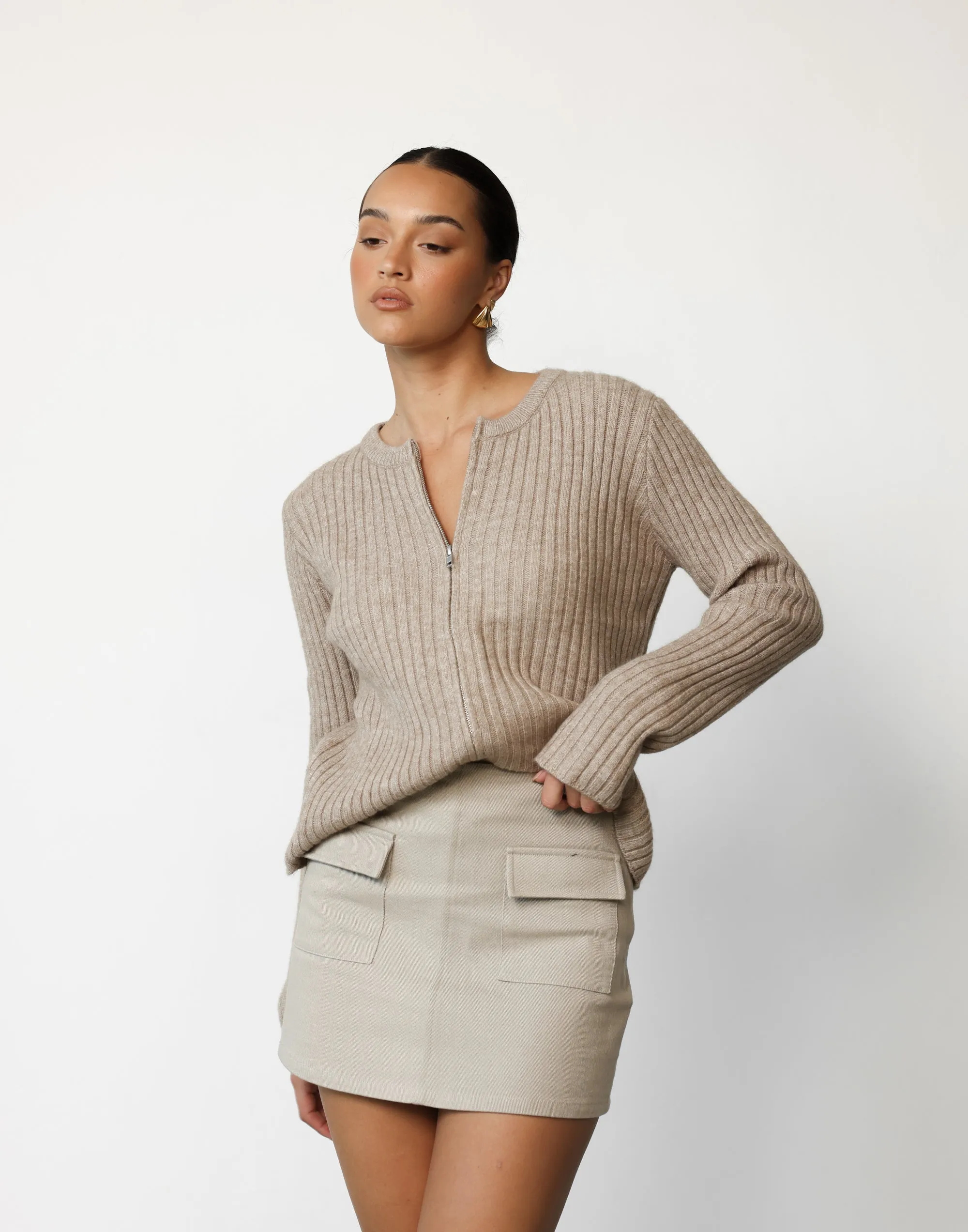 Aiko Cardigan (Beige) sold by Charcoal Clothing
