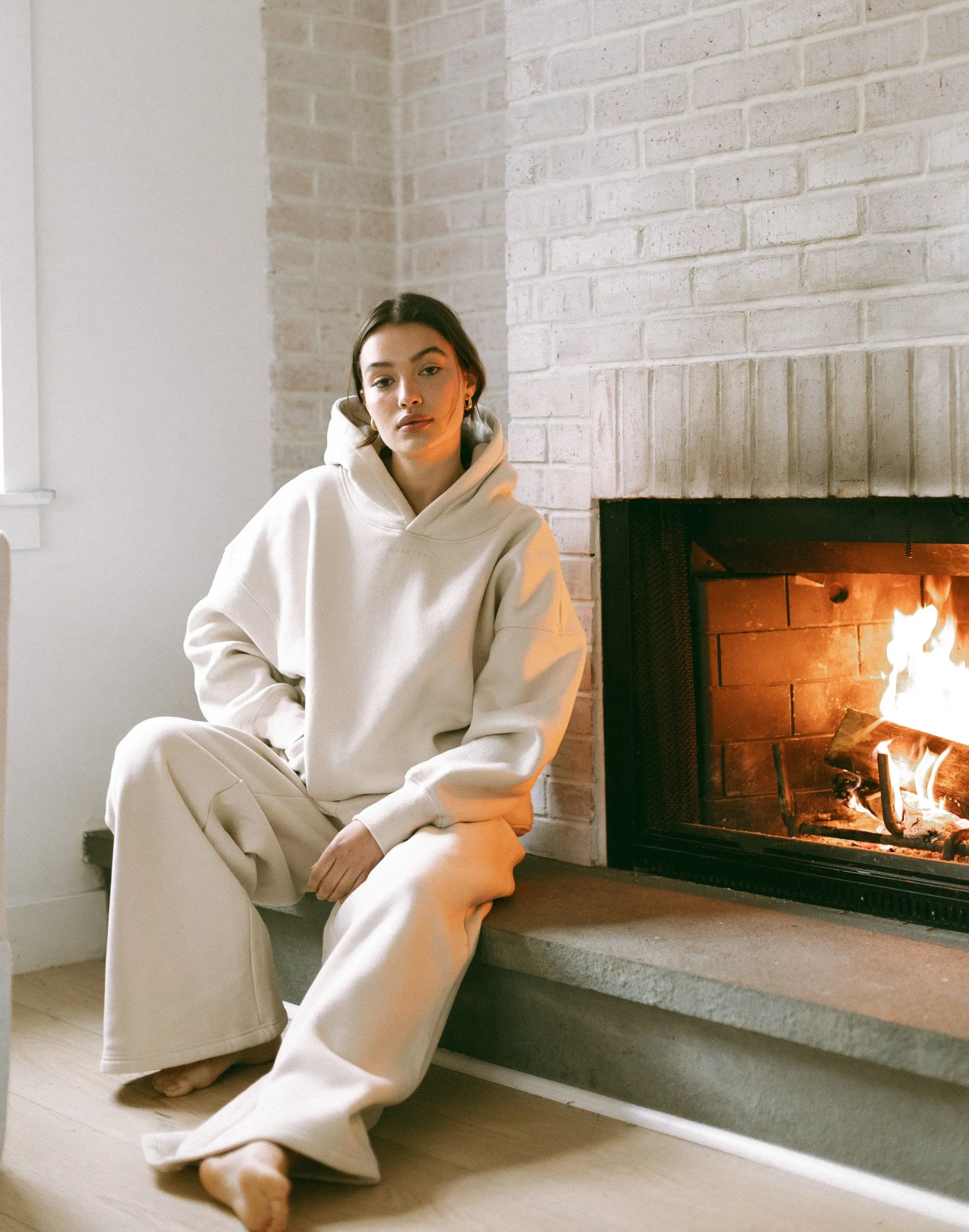 River Wide Leg Tracksuit Pants (Ecru) sold by Charcoal Clothing product image thumbnail 3