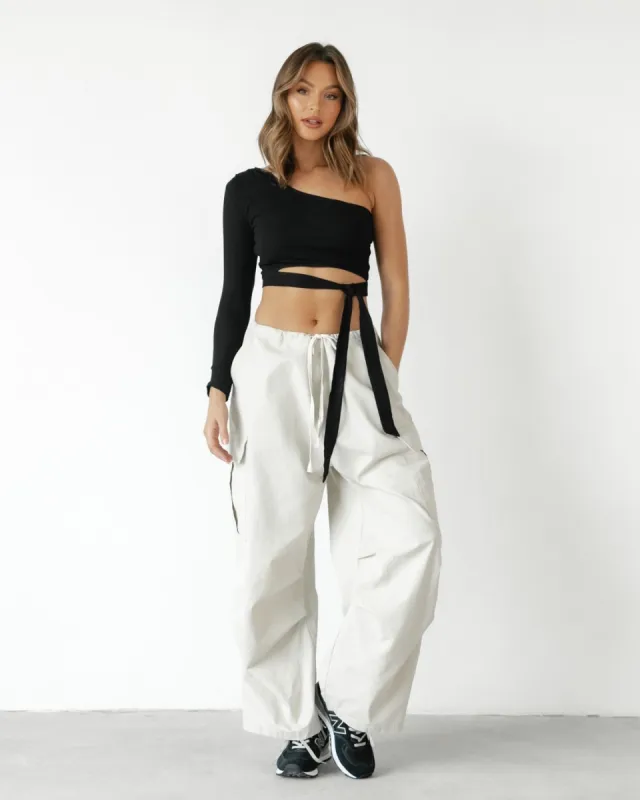 Samaya One Shoulder Top (Black) sold by Charcoal Clothing