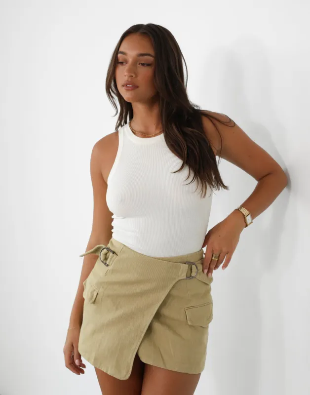 Calypso Mini Skirt (Beige) sold by Charcoal Clothing