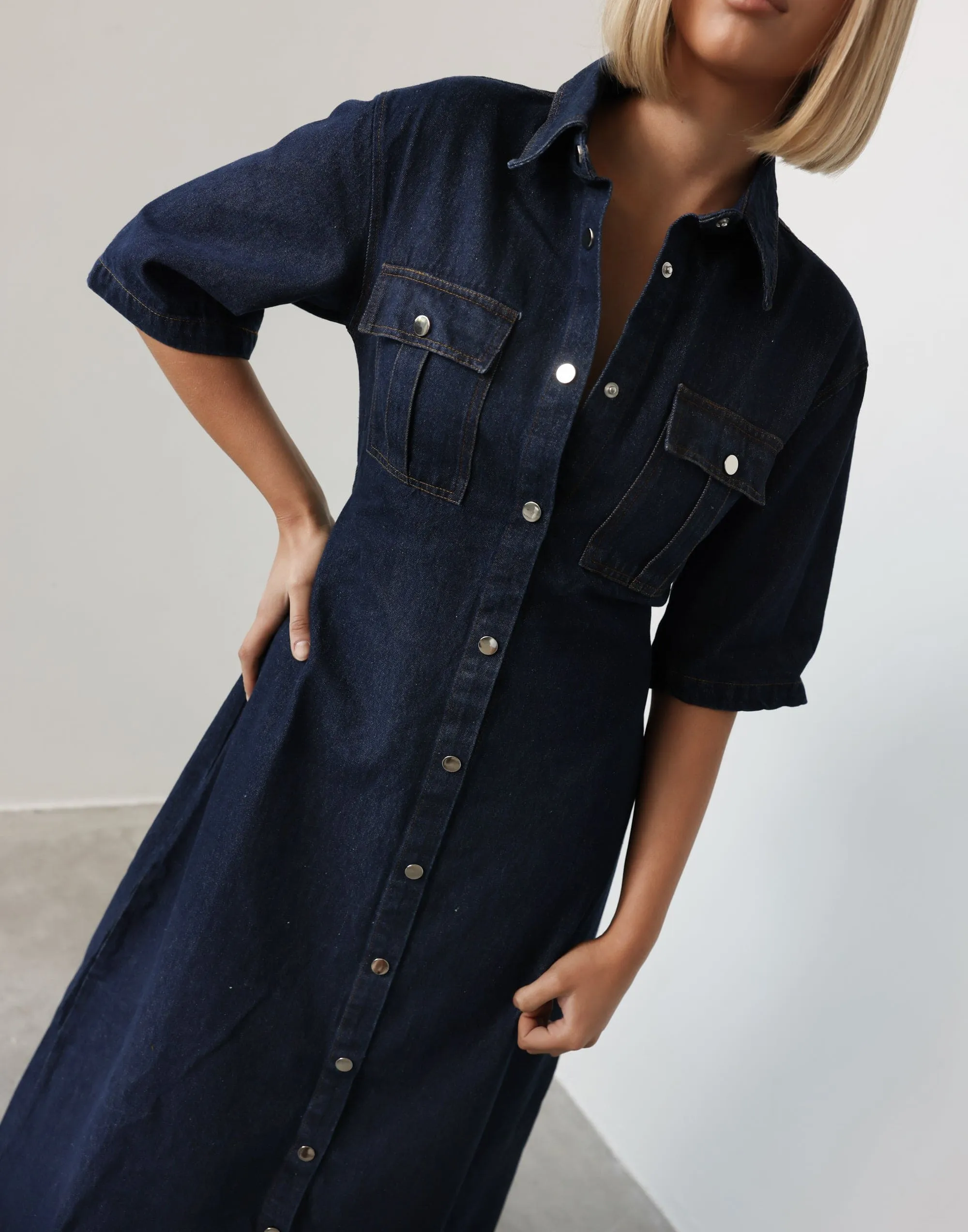 Hadid Maxi Dress (Dark Denim) sold by Charcoal Clothing product image thumbnail 5