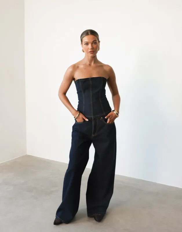 Toni Denim Corset (Indigo) sold by Charcoal Clothing