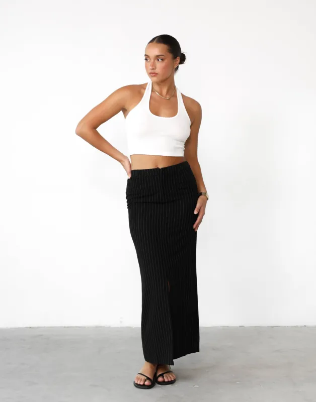 Sav Maxi Skirt (Black Pinstripe) sold by Charcoal Clothing