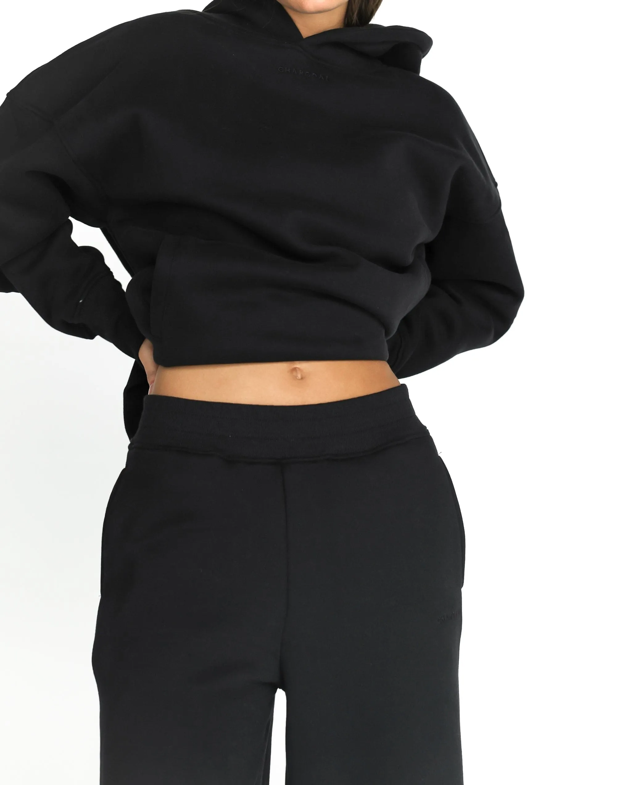 River Wide Leg Tracksuit Pants (Black) sold by Charcoal Clothing product image thumbnail 4