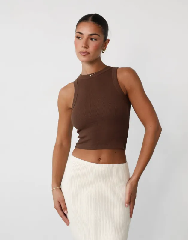 Lia Tank Top (Chocolate) sold by Charcoal Clothing