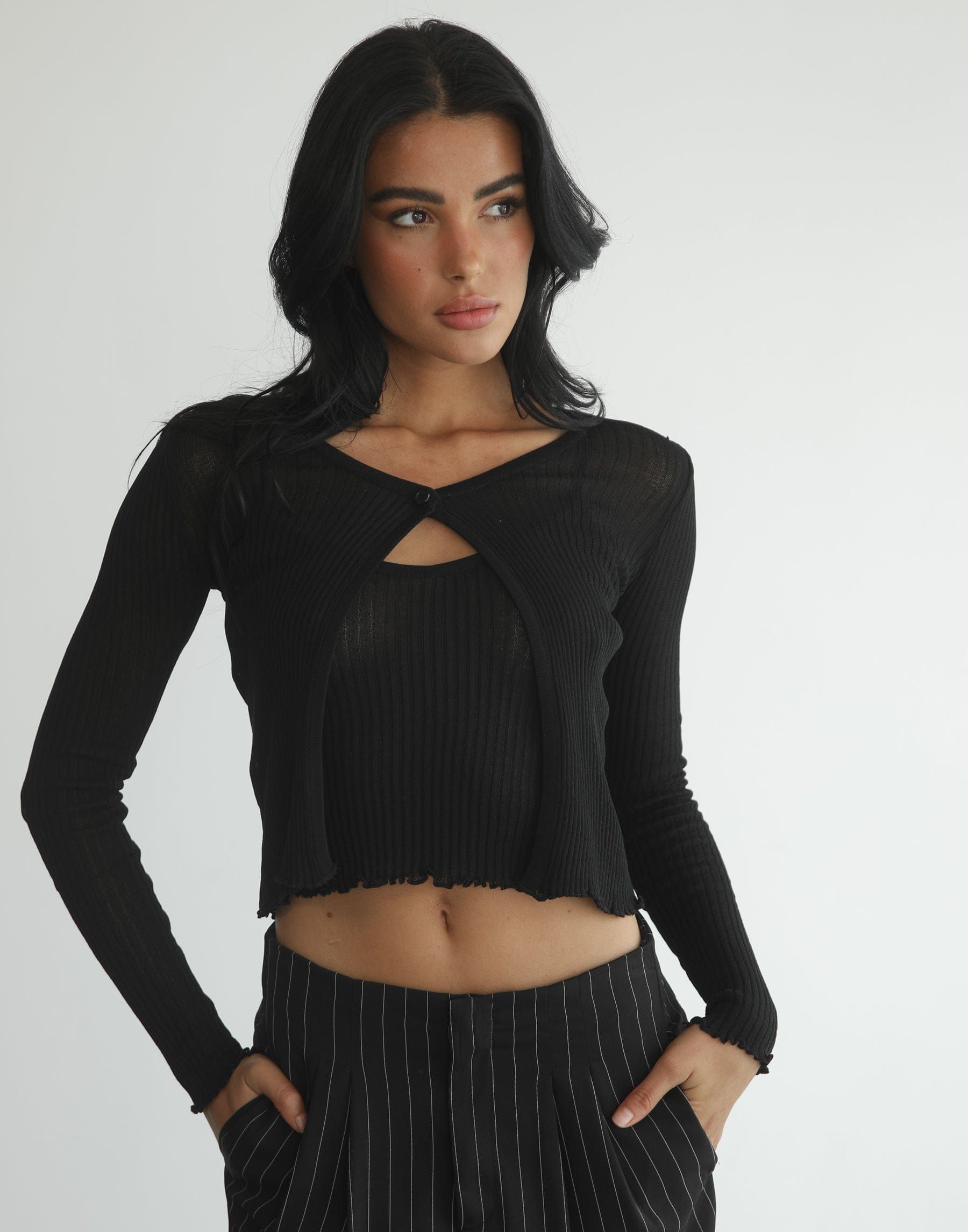 Kodie Two Piece Top (Black) sold by Charcoal Clothing