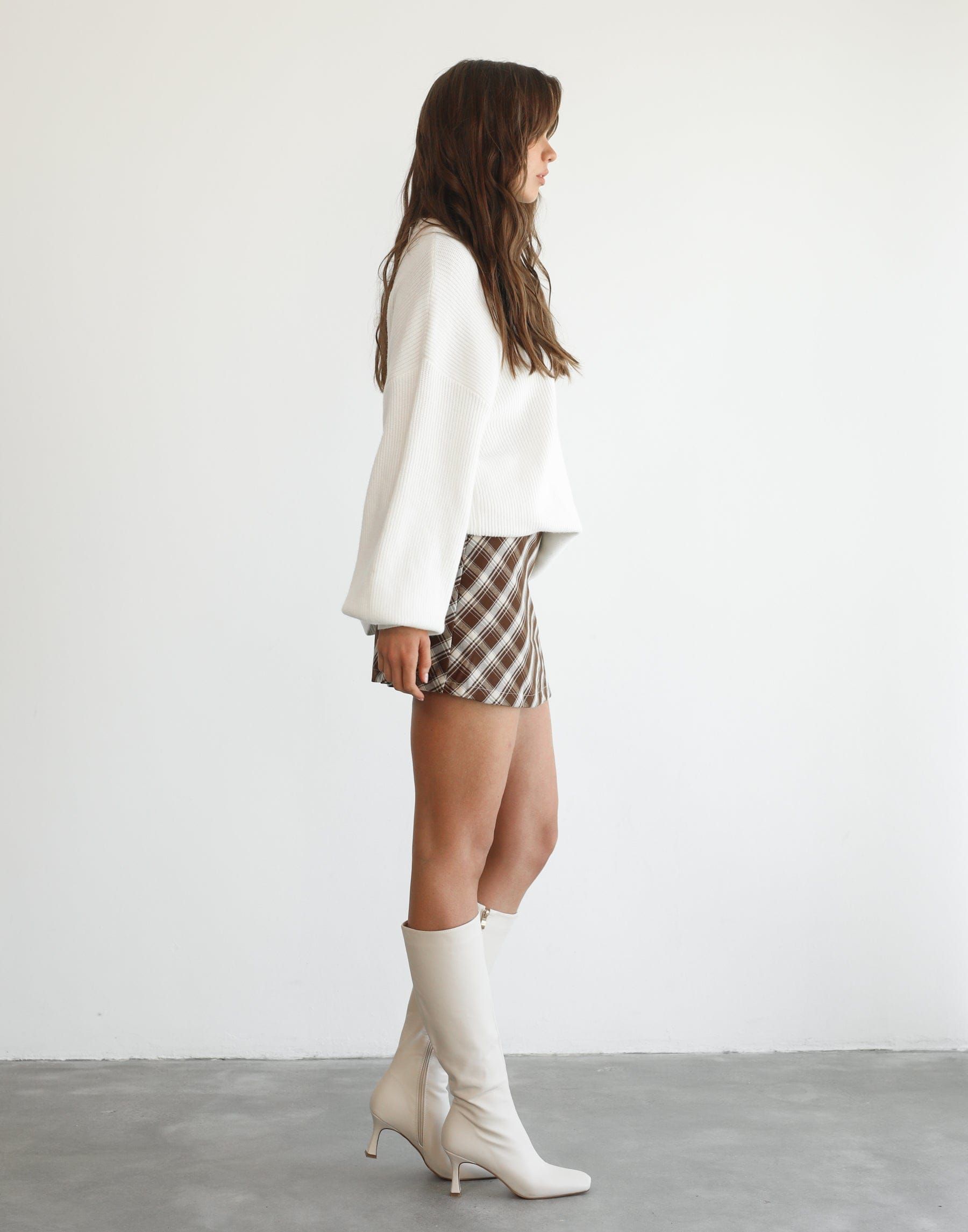 Kristelle Mini Skirt (Brown Plaid) sold by Charcoal Clothing product image thumbnail 2