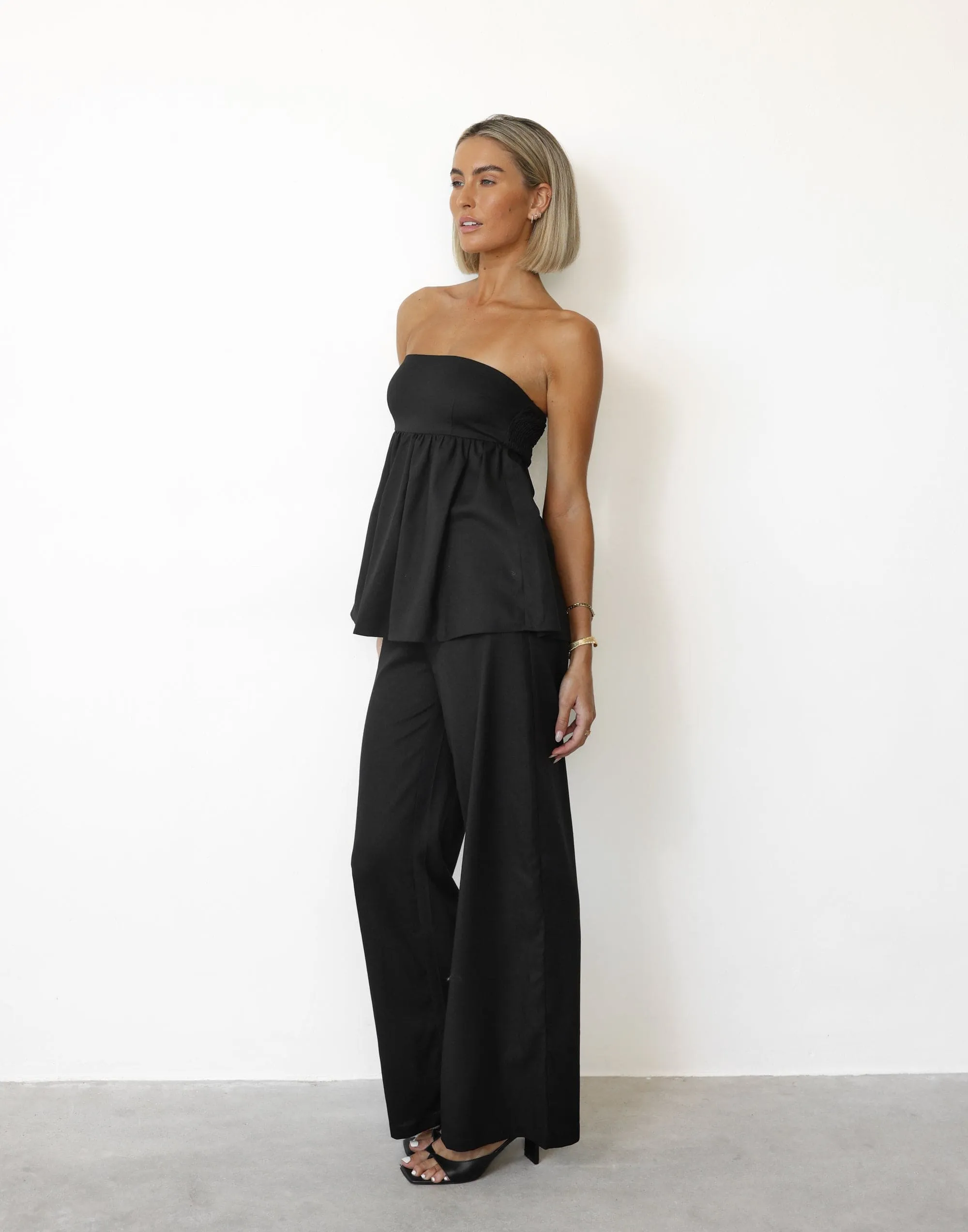 Tarsha Strapless Linen Top (Black) sold by Charcoal Clothing product image thumbnail 2