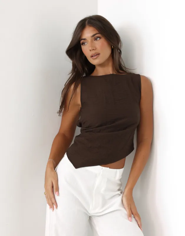 Antonia Top (Chocolate) sold by Charcoal Clothing