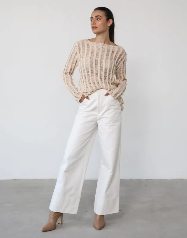 Marlene Long Sleeve Top (Beige) sold by Charcoal Clothing