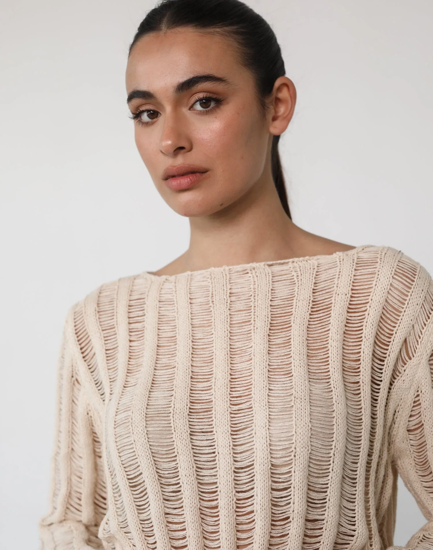 Marlene Long Sleeve Top (Beige) sold by Charcoal Clothing product image thumbnail 5