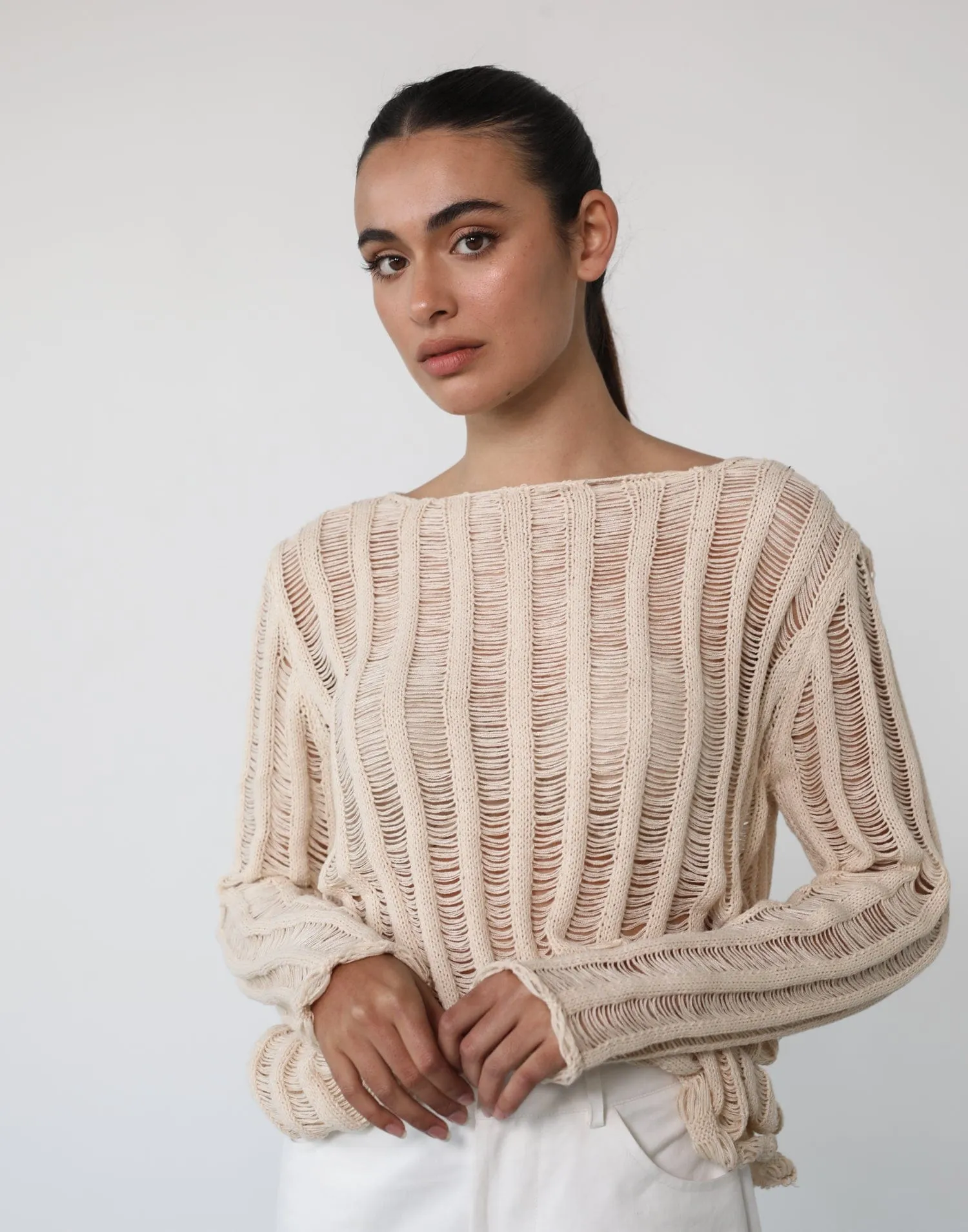 Marlene Long Sleeve Top (Beige) sold by Charcoal Clothing product image thumbnail 2