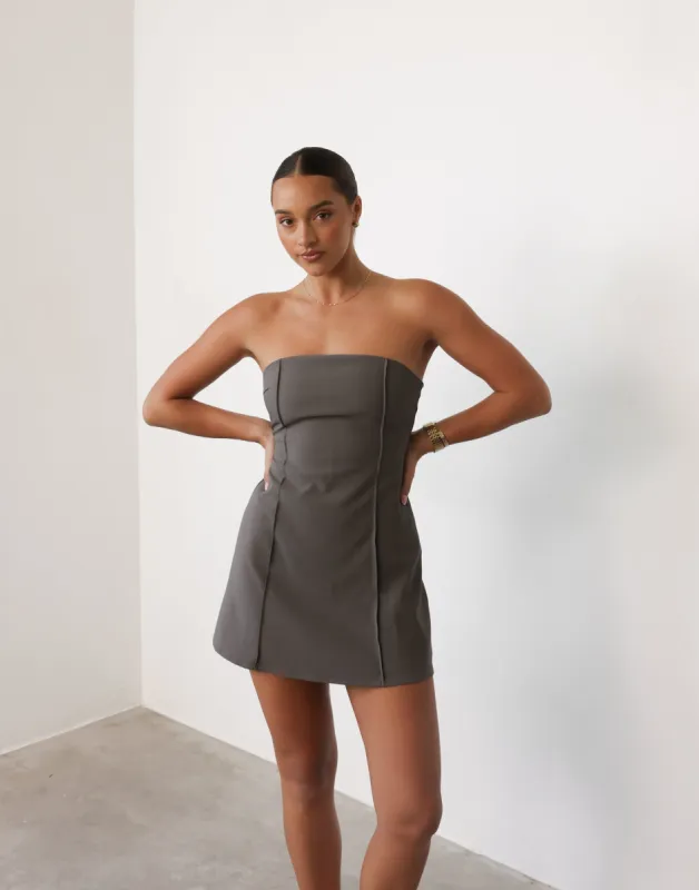 Roxanne Mini Dress (Slate) sold by Charcoal Clothing