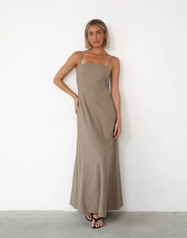 Norah Maxi Dress (Stone) sold by Charcoal Clothing