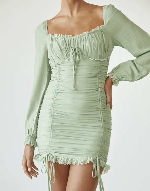 Elona Mini Dress (Green) sold by Charcoal Clothing