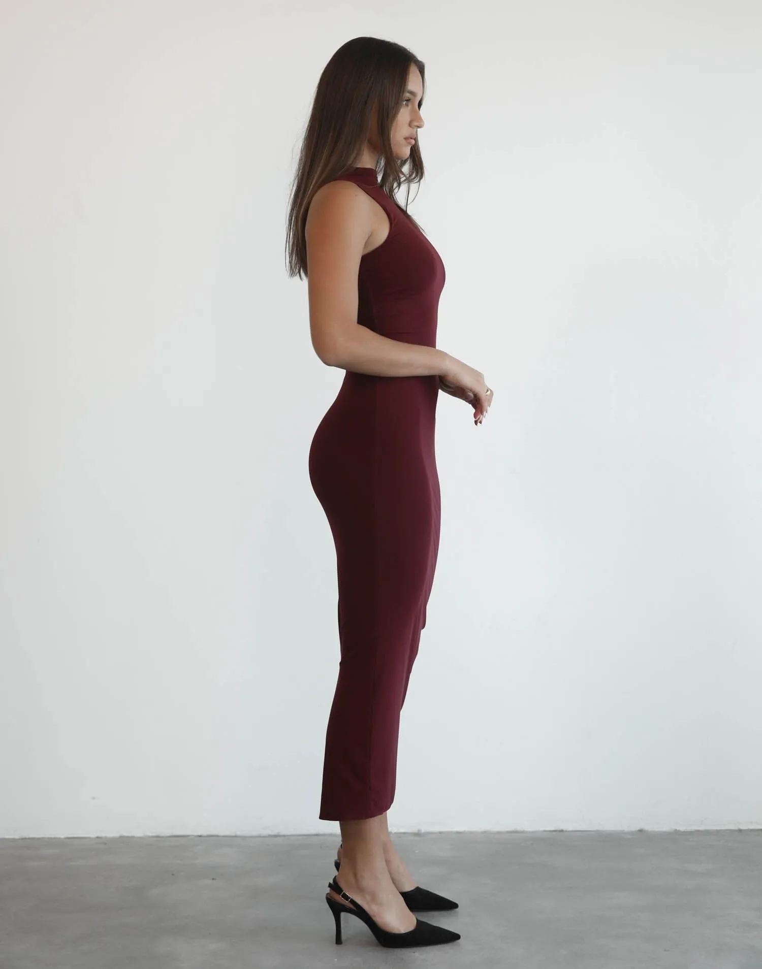 Breaking News Mesh Maxi Dress (Plum) sold by Charcoal Clothing product image thumbnail 4