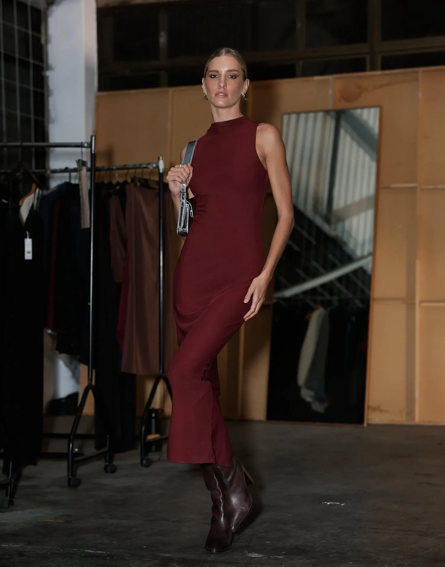 Breaking News Mesh Maxi Dress (Plum) sold by Charcoal Clothing product image thumbnail 2