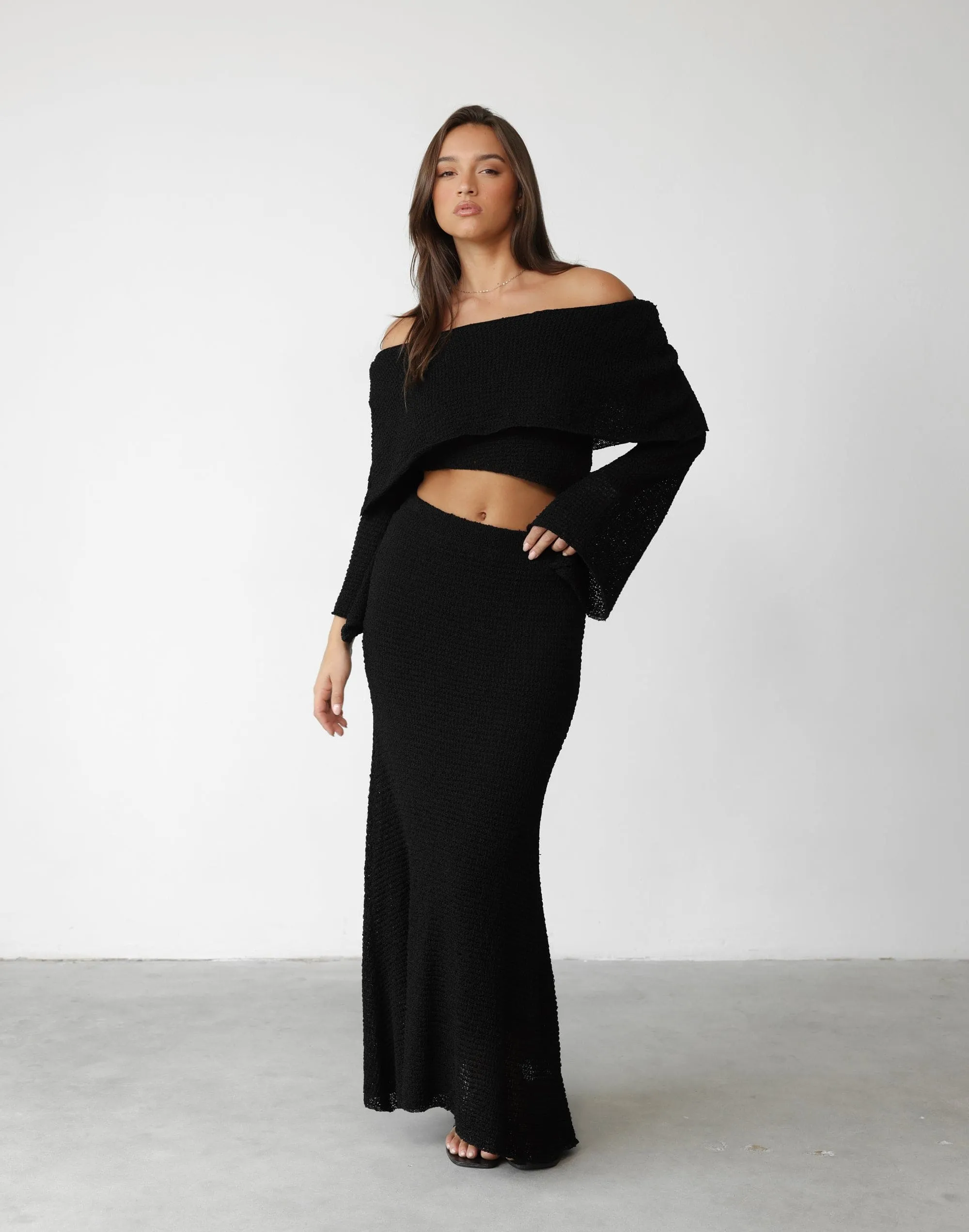 Sundown Maxi Skirt (Black) sold by Charcoal Clothing