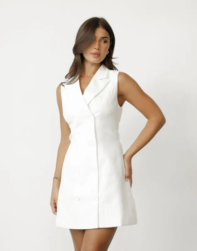 Gianne Mini Dress (White) sold by Charcoal Clothing