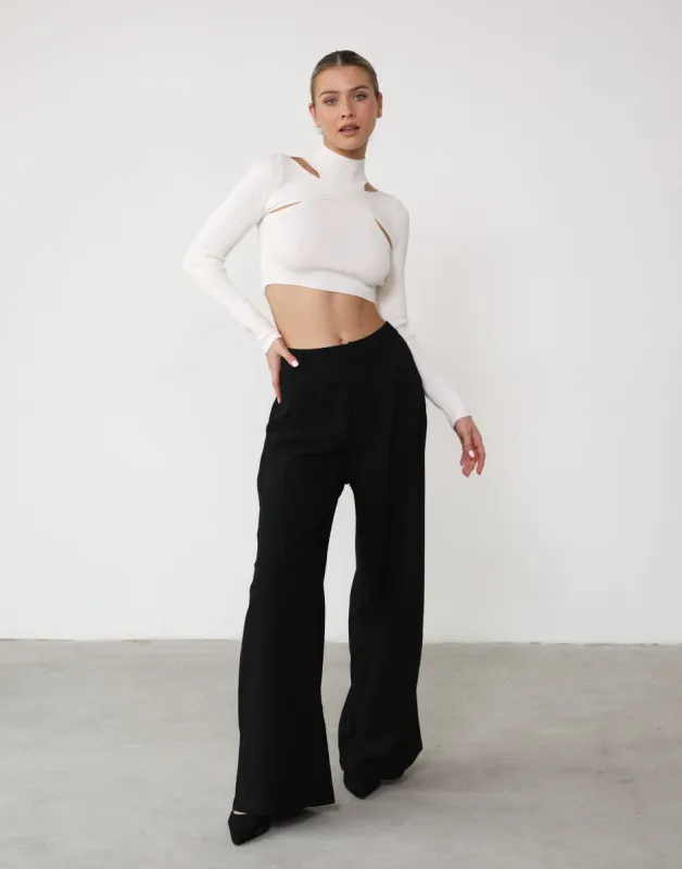 Kealey Long Sleeve Top (White) sold by Charcoal Clothing
