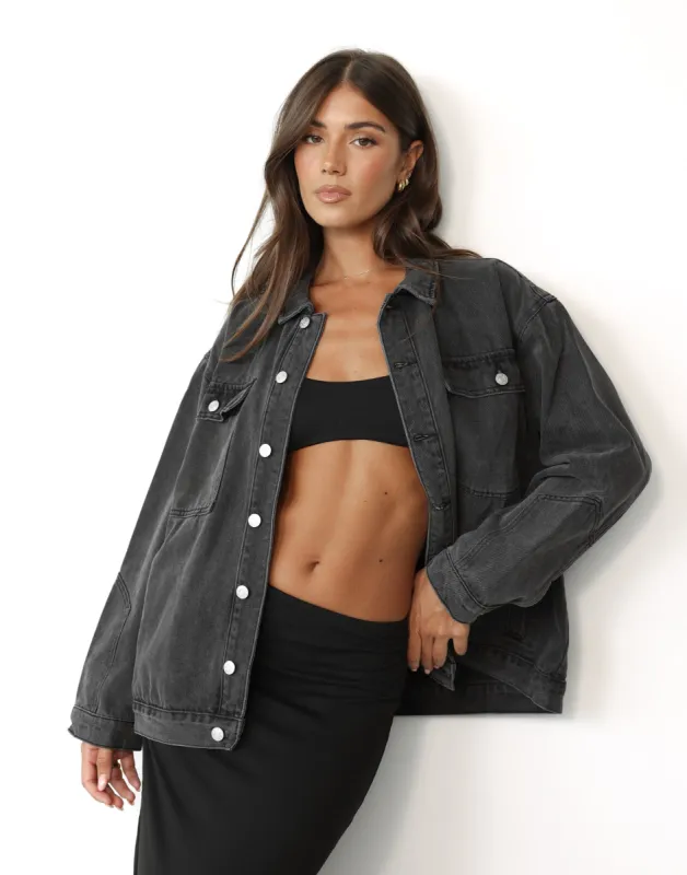 Adrian Denim Jacket (Dark Grey) sold by Charcoal Clothing