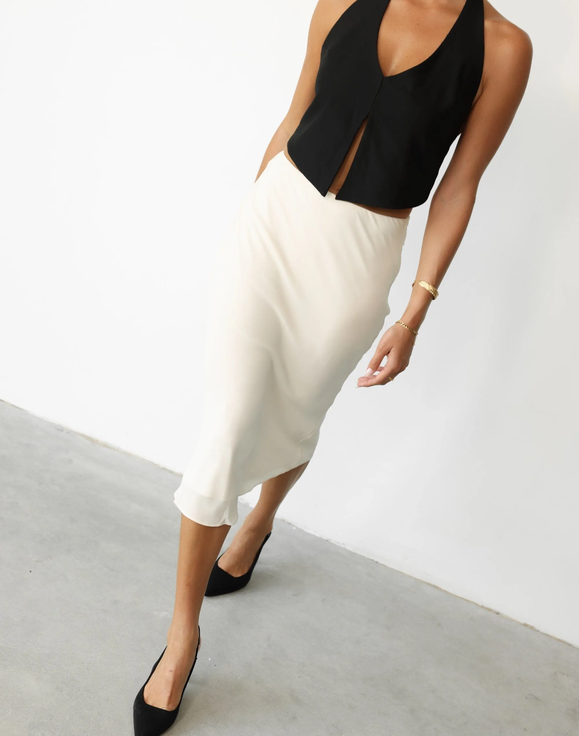 Isla Midi Skirt (Oat) sold by Charcoal Clothing product image thumbnail 2