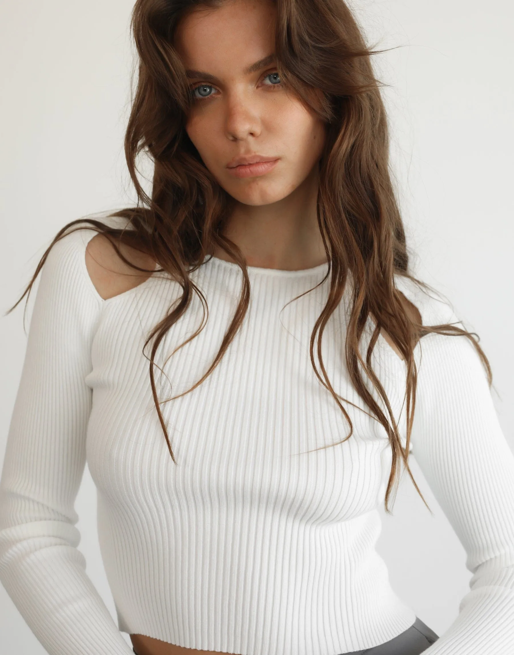 Celeste Long Sleeve Top (White) sold by Charcoal Clothing