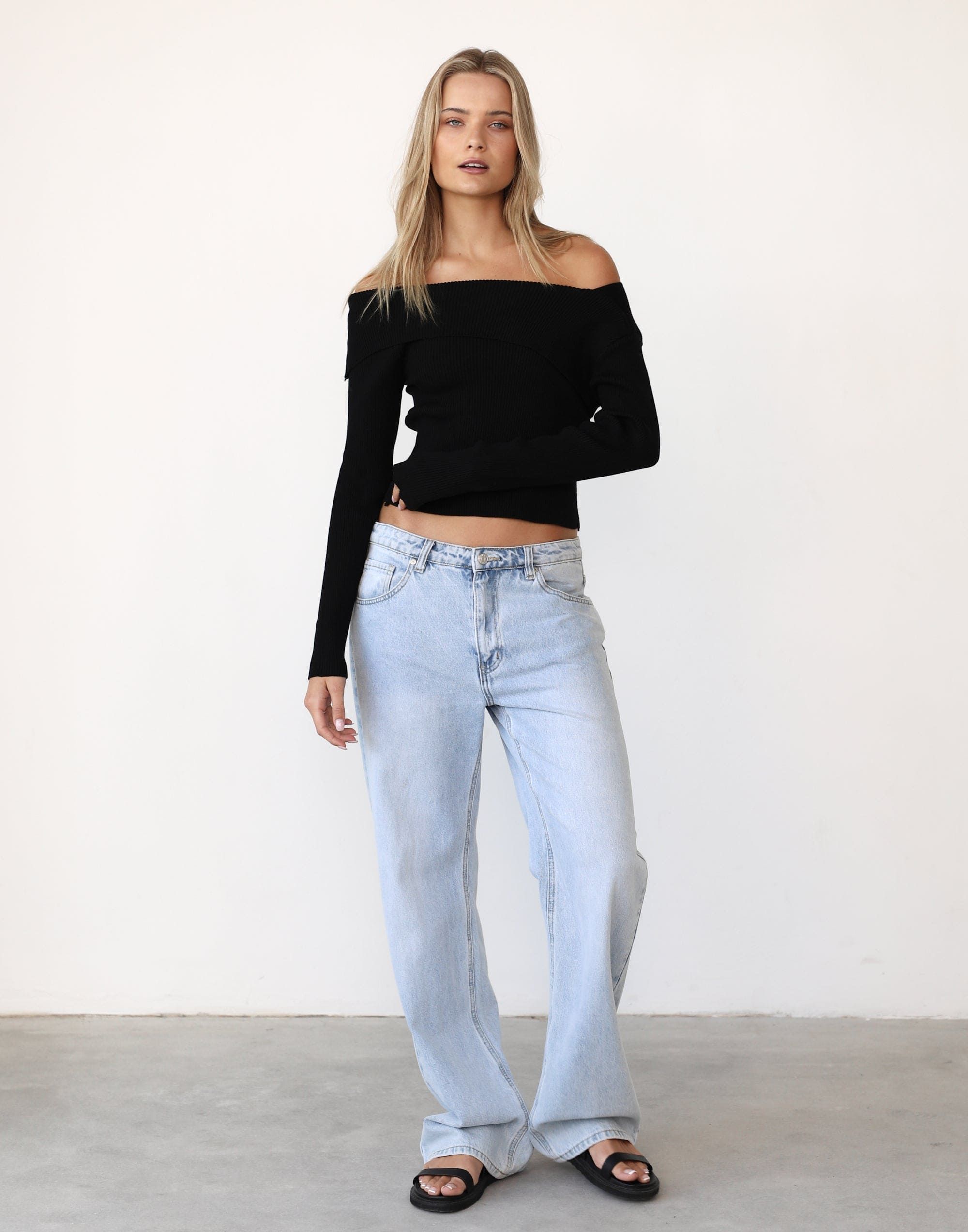 Aries Long Sleeve Knit Top (Black) sold by Charcoal Clothing