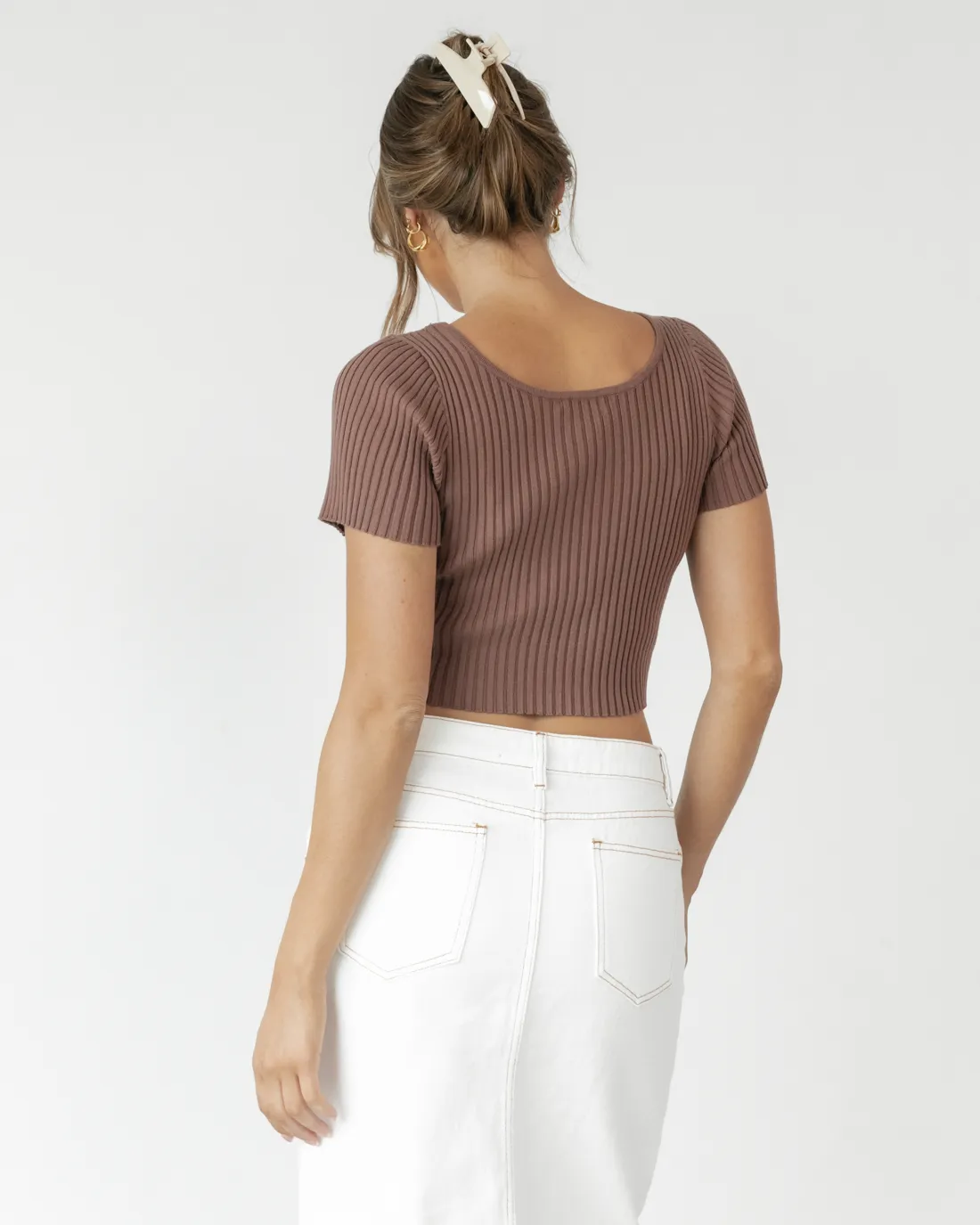 Pantano Knit Crop Top (Brown) sold by Charcoal Clothing product image thumbnail 5