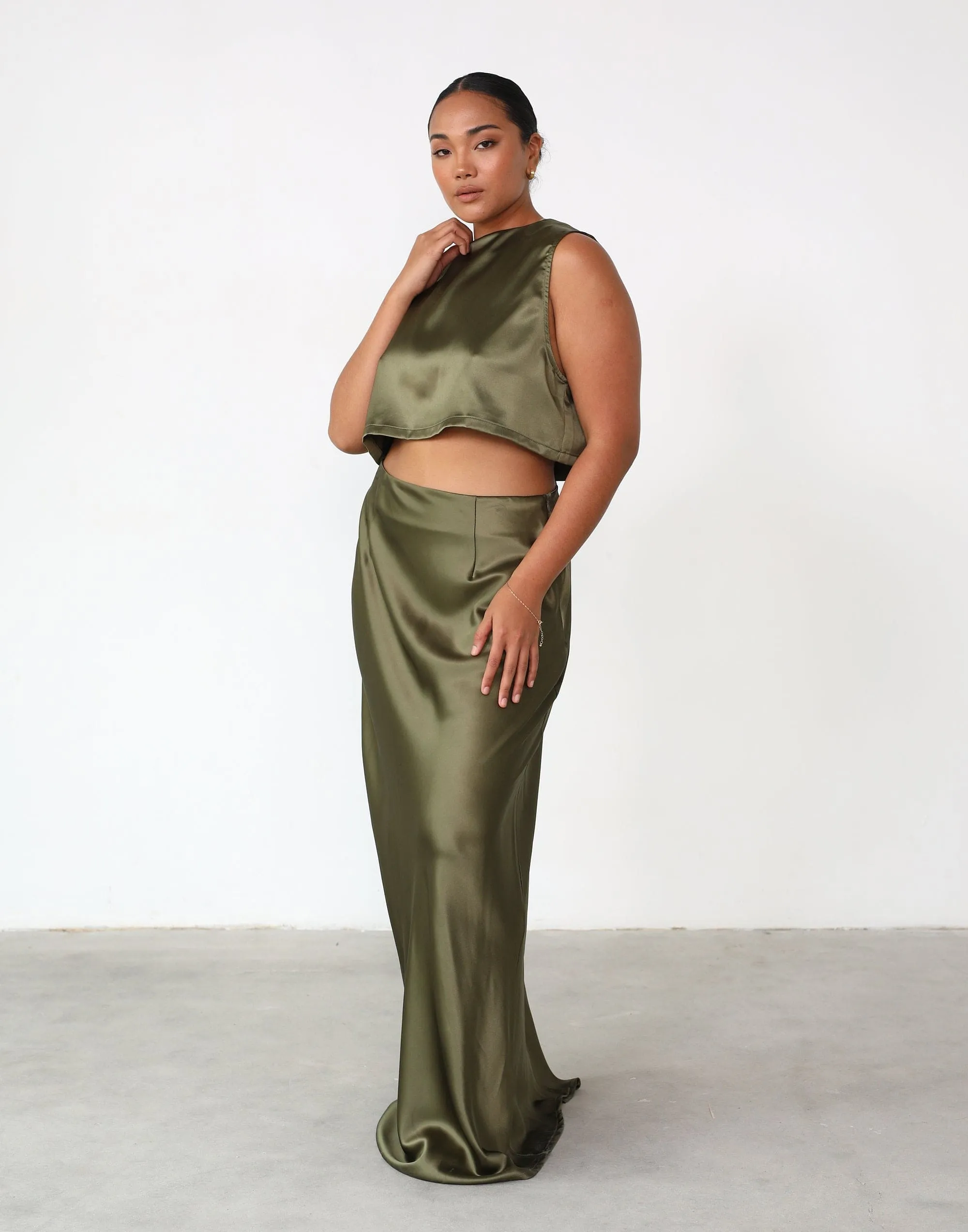 Sincerity Maxi Skirt (Dark Olive) sold by Charcoal Clothing product image thumbnail 3