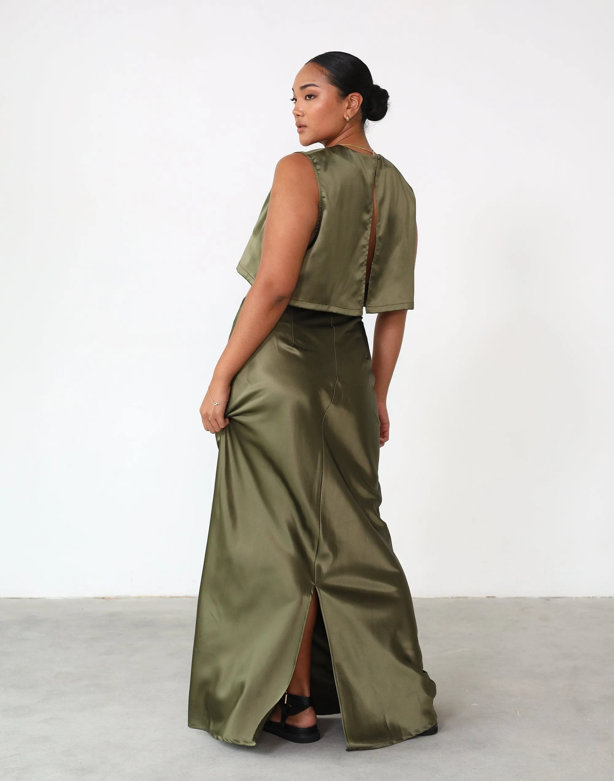Sincerity Maxi Skirt (Dark Olive) sold by Charcoal Clothing product image thumbnail 5