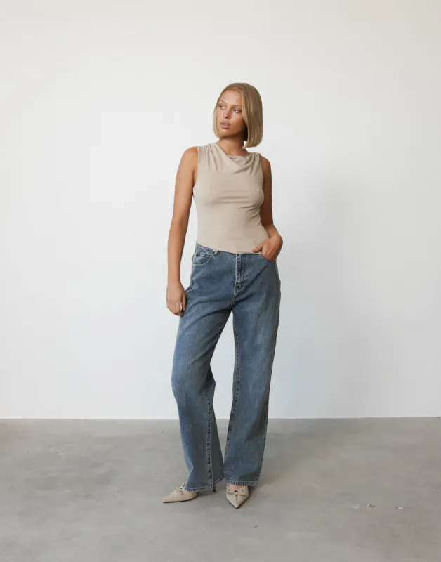 Yvonne Top (Beige) sold by Charcoal Clothing