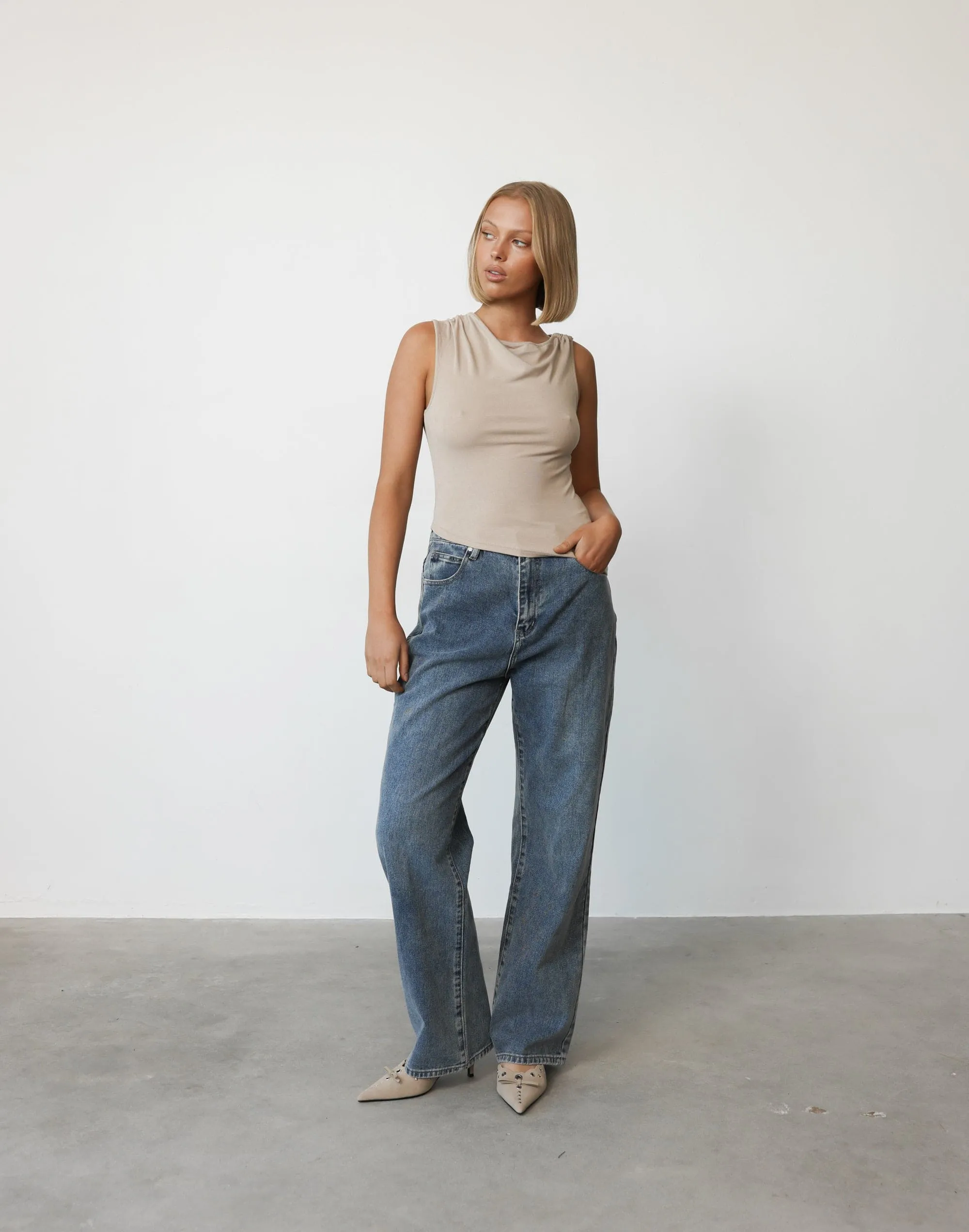 Yvonne Top (Beige) sold by Charcoal Clothing