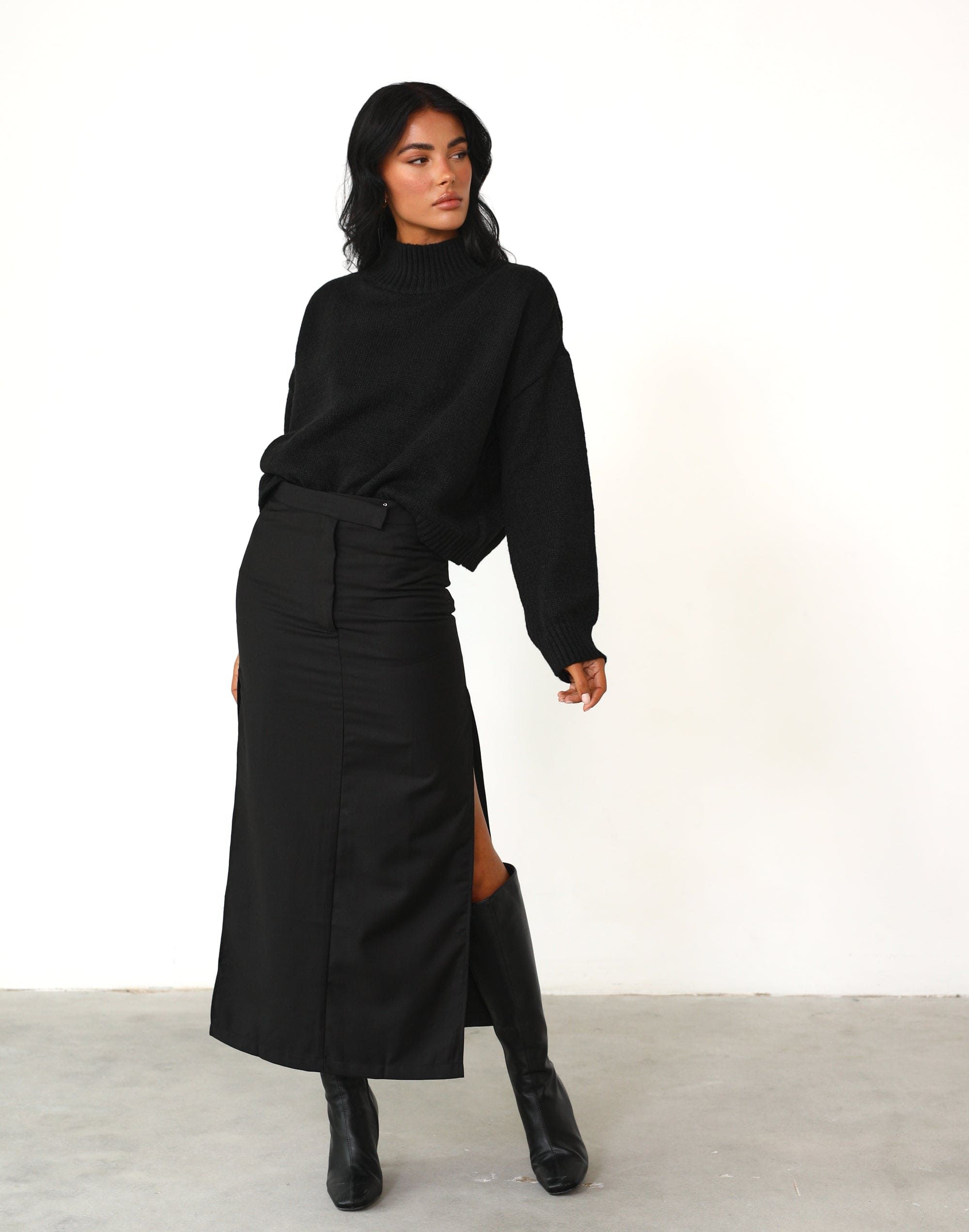 Minimalist Maxi Skirt (Onyx) - By Lioness sold by Charcoal Clothing